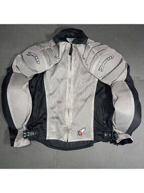 Joe Rocket Mens Large Gray/Black Mesh Motorcycle Jacket With Armor